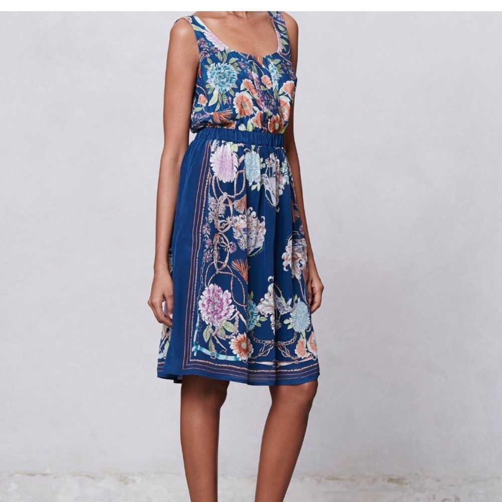 Anthropologie Moulinette Soeurs Vetements floral silk dress Sz X-small